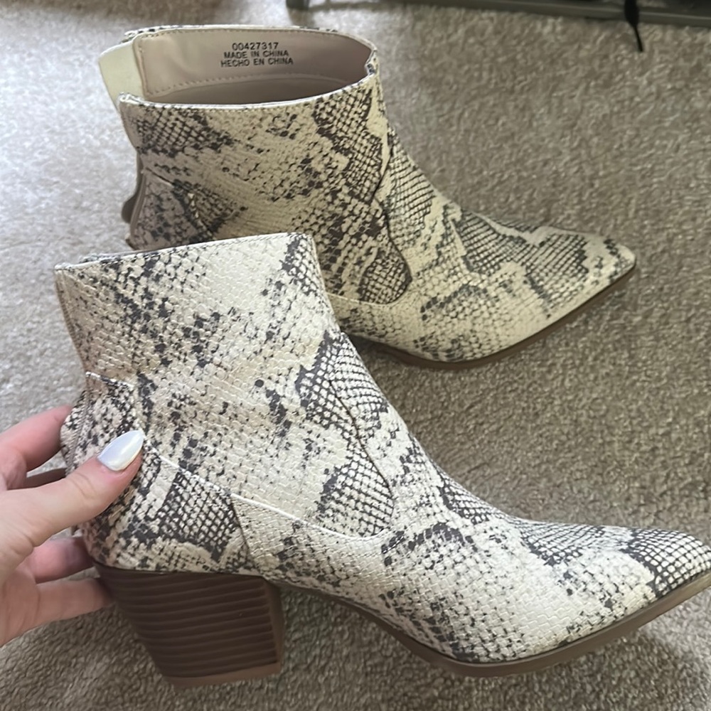 SNAKE PRINT BOOTS